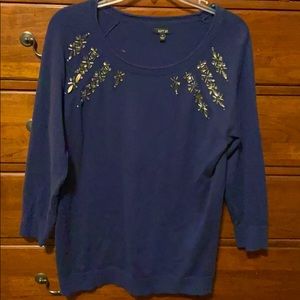 Jeweled navy sweater
